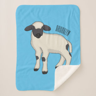 Manta Sherpa Valais Blacknose ilustracion personalizado ovino