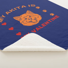 Manta Sherpa Valentine Cita Mi Akita Es Mi Valentín