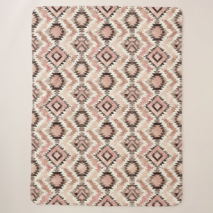 Manta Sherpa Vaquera marrón rosa de la tribu suroeste