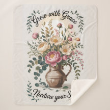 Vase con Florals Crecer con Grace Quote
