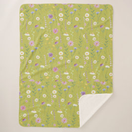 Manta Sherpa Vegetación moderna Acuarela Rústica Botánica flora