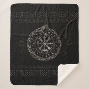 Manta Sherpa Vegvisir con Ouroboros y las runas