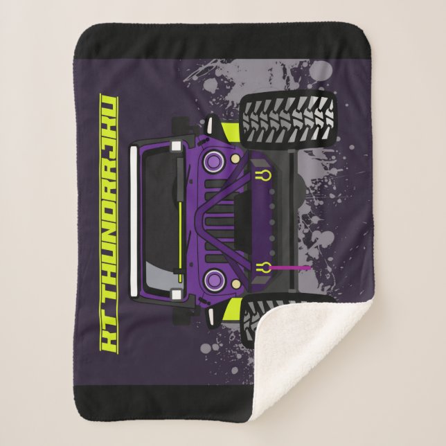 Manta Sherpa Vehículo morado (Anverso)