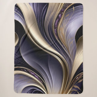 Manta Sherpa Velo Dorado - Abstracto Lujoso de Oro y Violeta