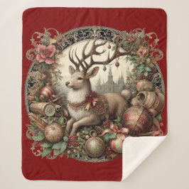 Manta Sherpa Venado con decoración