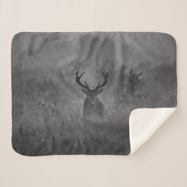 Manta Sherpa Venado En La Niebla (Anverso (horizontal))