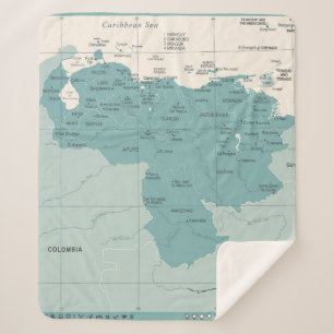Manta Sherpa Venezuela Map - Vintage High Detailed vintage Illu
