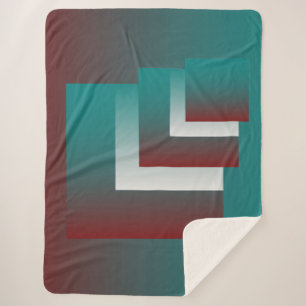 Manta Sherpa Ventanas en blanco burdeos verde azulado