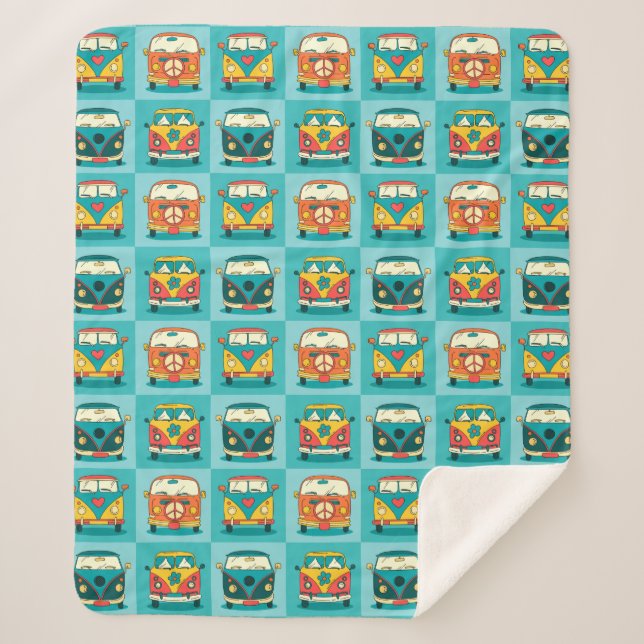 Manta Sherpa Ventiladores retro (Anverso)