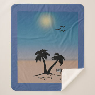 Manta Sherpa Verano Sunset Beach Rótulo Fleece Blanket