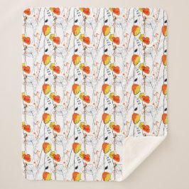 Manta Sherpa Verano tropical | Diseño floral amarillo hermoso