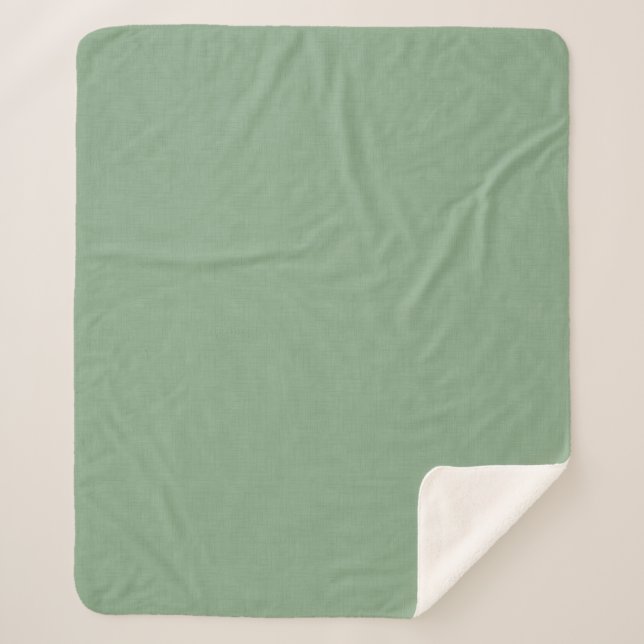 Manta Sherpa Verde apagado texturizado. (Anverso)