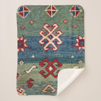 Manta Sherpa Verde azulado de acero azul claro