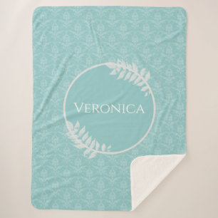 Manta Sherpa Verde azulado elegante funda Sherpa Personalizada