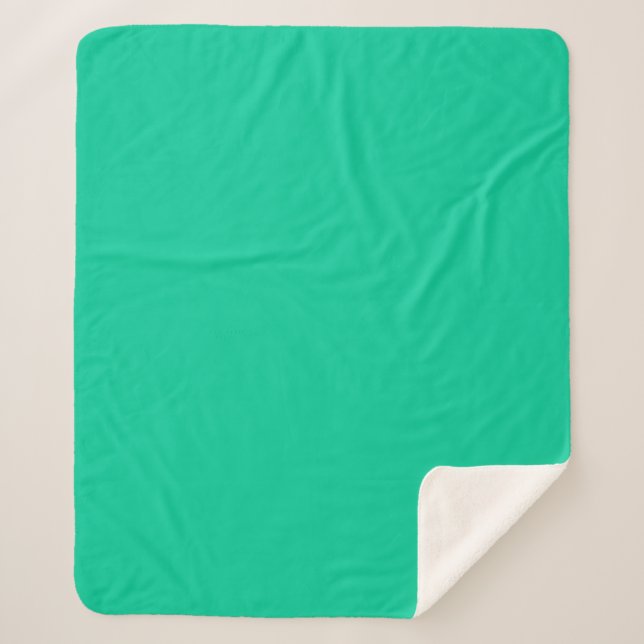 Manta Sherpa Verde minimalista para el Caribe (Anverso)