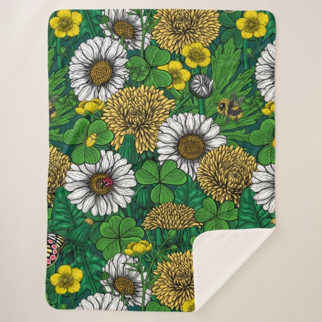 Manta Sherpa Verde primavera (Anverso)