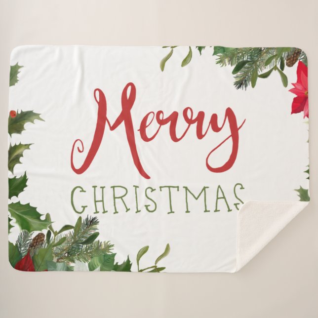 Manta Sherpa Verdor navideño (Anverso (horizontal))