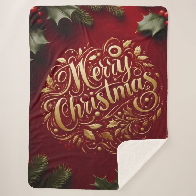 Manta Sherpa Verdor navideño (Anverso)