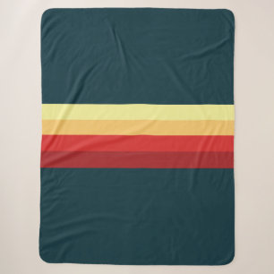 Manta Sherpa Vibración retro de arcoíris multicolor cálido