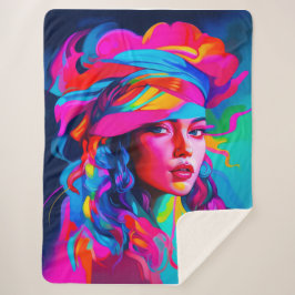 Manta Sherpa Vibrant Abstract Portrait