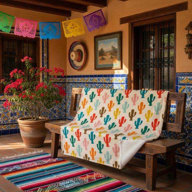 Manta Sherpa Vibrant Desert Botanical Throw Blanket  (Subido por el creador)