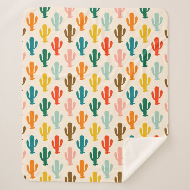 Manta Sherpa Vibrant Desert Botanical Throw Blanket  (Anverso)