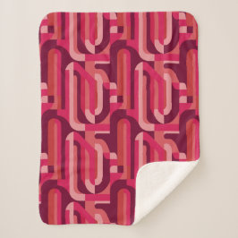Manta Sherpa vibrant pink retro abstract pattern