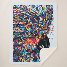 Manta Sherpa Vibrante arte de pared de aves tropicales en expre