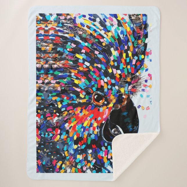 Manta Sherpa Vibrante arte de pared de aves tropicales en expre (Anverso)