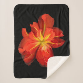 Manta Sherpa Vibrante Naranja Begonia Macro