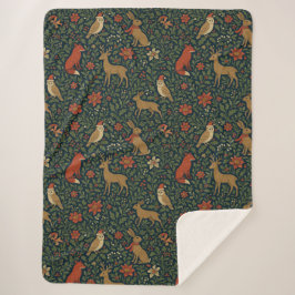 Manta Sherpa Victorian Christmas Animal & Botanical 