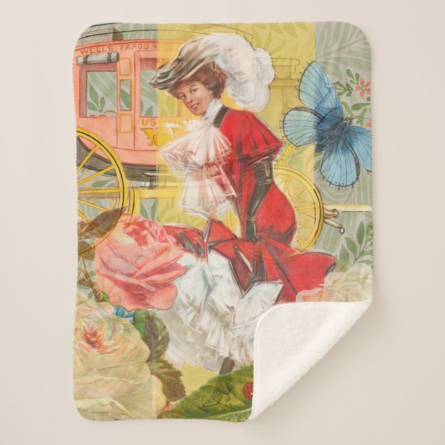 Manta Sherpa Victoriana Lady Woman Fun Carriage (Anverso)