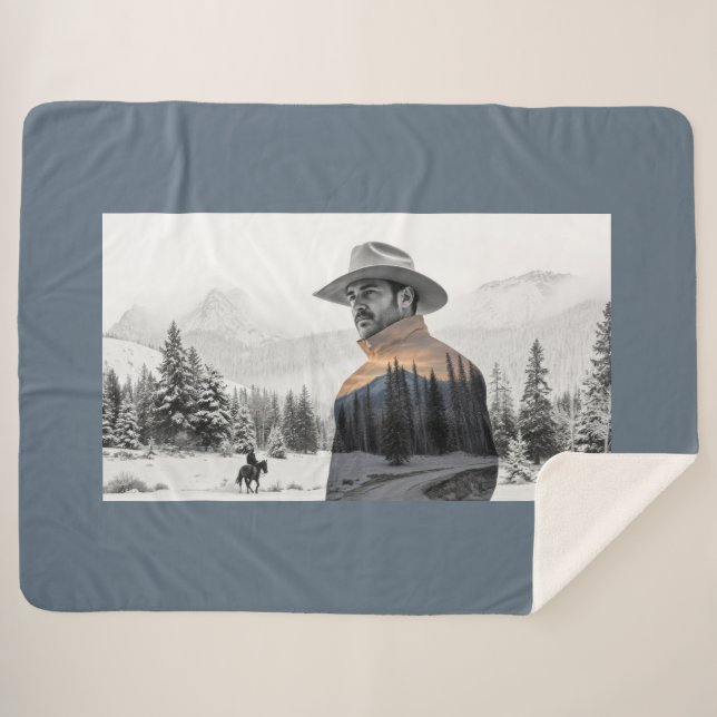 Manta Sherpa Vida de cowboy (Anverso (horizontal))