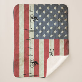 Manta Sherpa Vida en bicicleta, estrellas y rayas