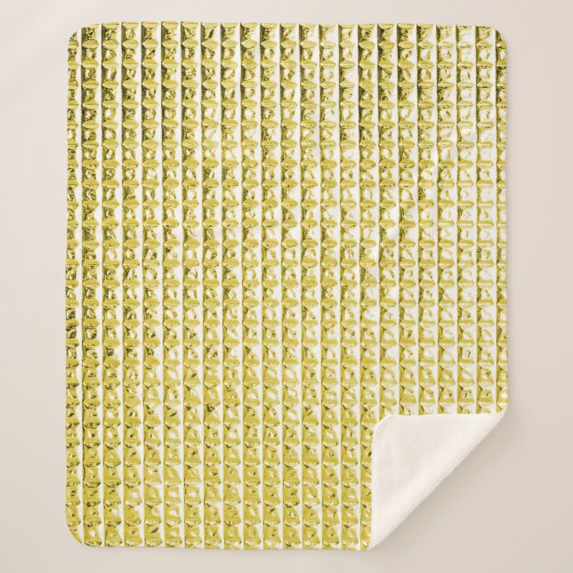 Manta Sherpa Vidrio negro dorado: superficie lujosa. (Anverso)