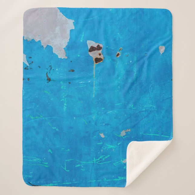 Manta Sherpa Viejas puertas de hierro azul fondo oxidado de tex (Anverso)