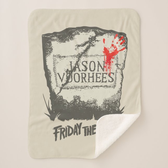 Manta Sherpa Viernes 13 | Jason Voorhees Headstone (Anverso)