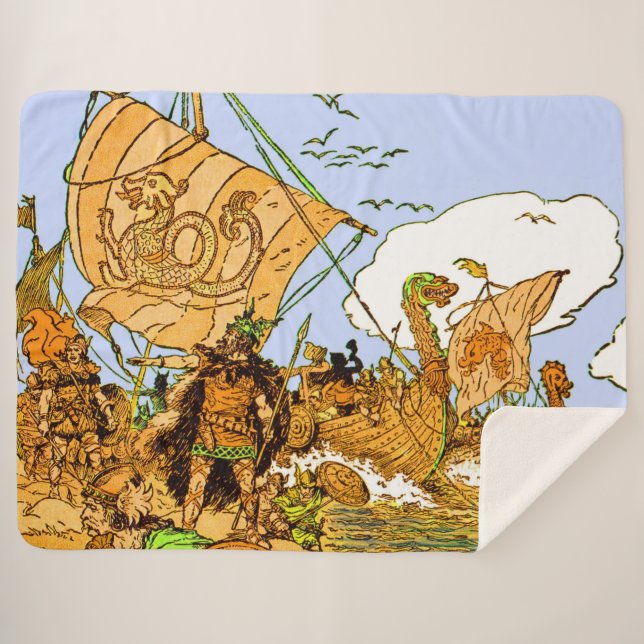 Manta Sherpa Vikings print (Anverso (horizontal))