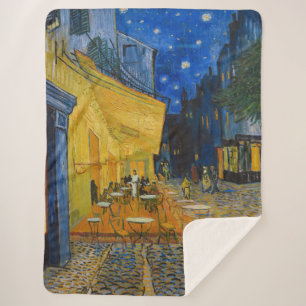 Manta Sherpa Vincent van Gogh - Cafe Terrace de noche