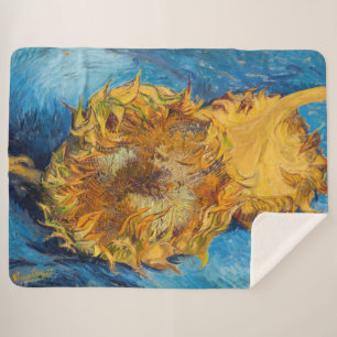 Manta Sherpa Vincent van Gogh - Dos girasoles cortados