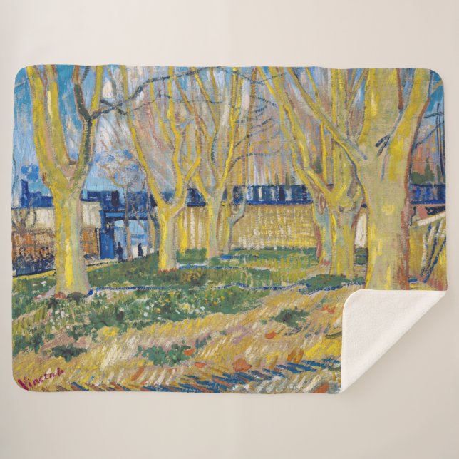 Manta Sherpa Vincent van Gogh - El tren azul (Anverso (horizontal))