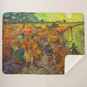 Manta Sherpa Vincent van Gogh - El Viñedo Rojo