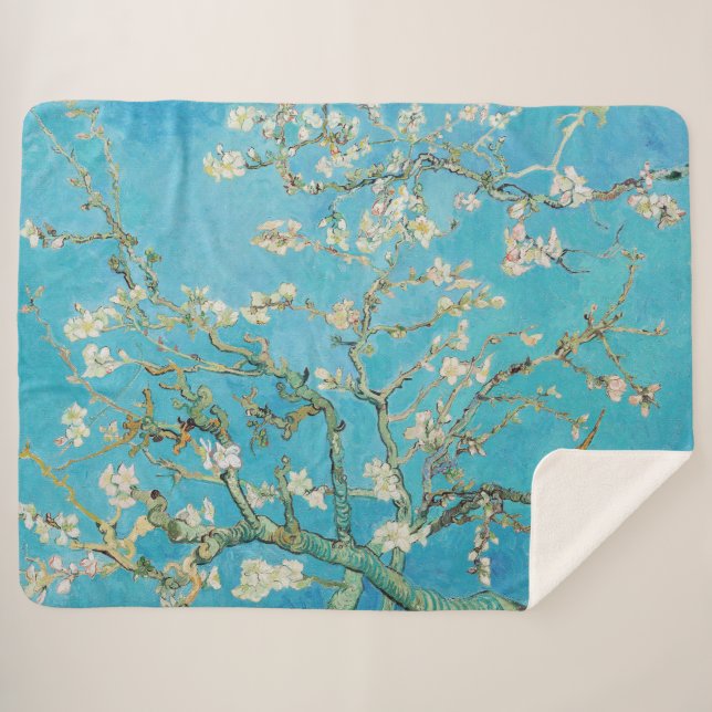 Manta Sherpa Vincent van Gogh - Flor de Almendro (Anverso (horizontal))