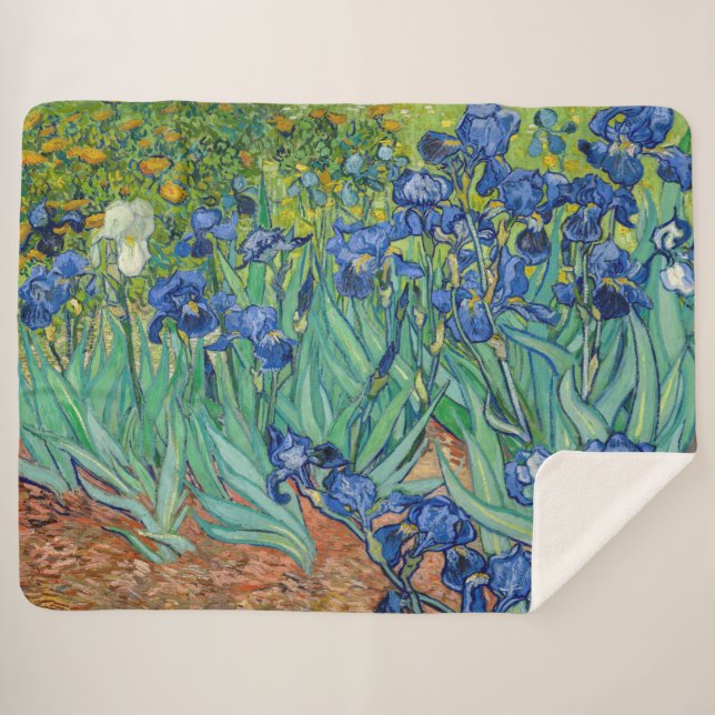 Manta Sherpa Vincent Van Gogh - Irises (Anverso (horizontal))
