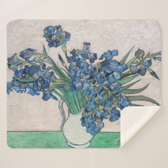 Manta Sherpa Vincent van Gogh - Irises (Anverso (horizontal))
