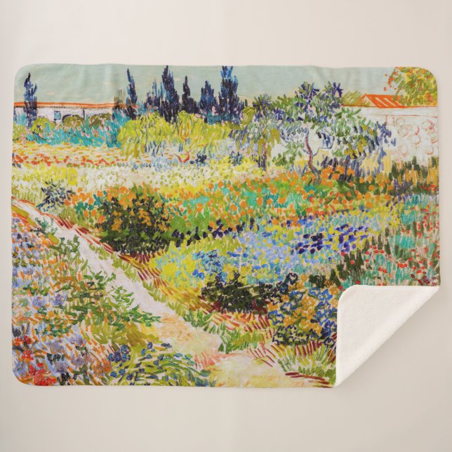 Manta Sherpa Vincent van Gogh - Jardín de Arles (Anverso (horizontal))