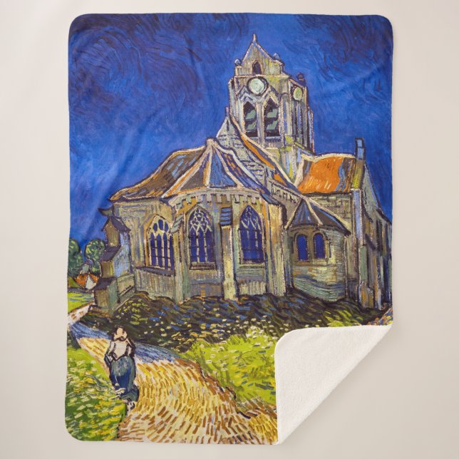 Manta Sherpa Vincent van Gogh - La Iglesia de Auvers (Anverso)