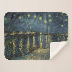 Manta Sherpa Vincent van Gogh   Noche estrellada sobre el Ródan