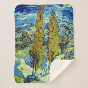Manta Sherpa Vincent Van Gogh Two Poplars en Saint-Rémy