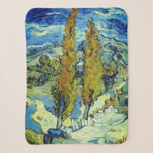 Manta Sherpa Vincent Van Gogh Two Poplars en Saint-Rémy